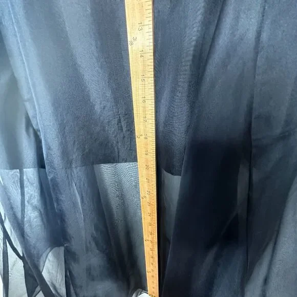 Marissa Webb Navy Yasmin Mini Organza Silk Sheer Over Skirt Carwash Hem Med
